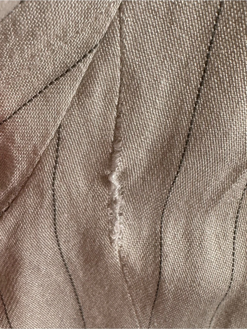 Free People Light Beige Linen blend pinstripe Blazer. Lagenlook. Relaxed fit. S